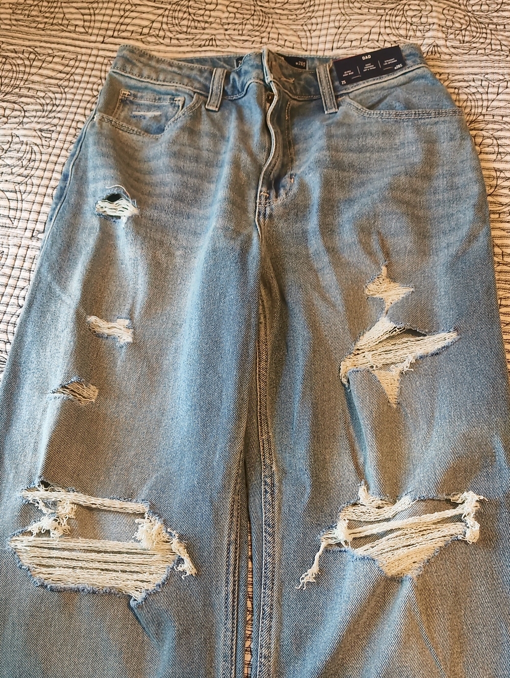 Hollister Light Blue Distressed Ripped High-Rise Jeans